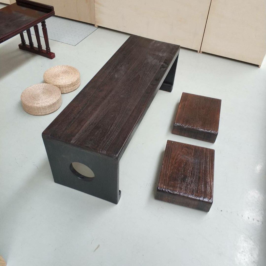 幼儿园实木家具碳化国学桌儿童课桌椅子桌榻榻米茶台实木儿童桌椅