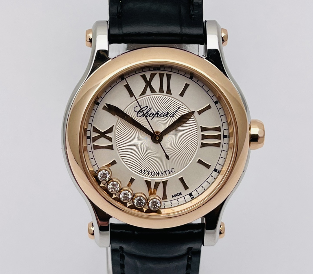 盒证[98新]萧邦系列快乐钻手表五钻自动机械女款表278573-6013