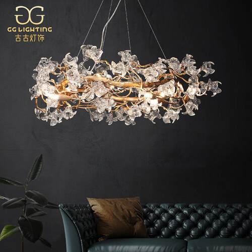 全铜轻奢客厅水晶吊灯卧室主灯2022年新款奢华大气餐厅吧台餐桌灯