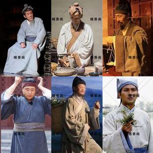 影视古装华佗扁鹊李时珍棉麻大夫医生神医药童古代郎中配药师服装