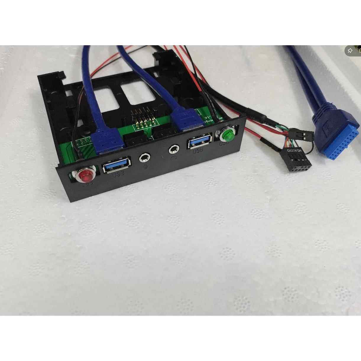 电脑机箱软驱位前置面板2口3.0USB2.0机箱扩展口带HD音频接口开关