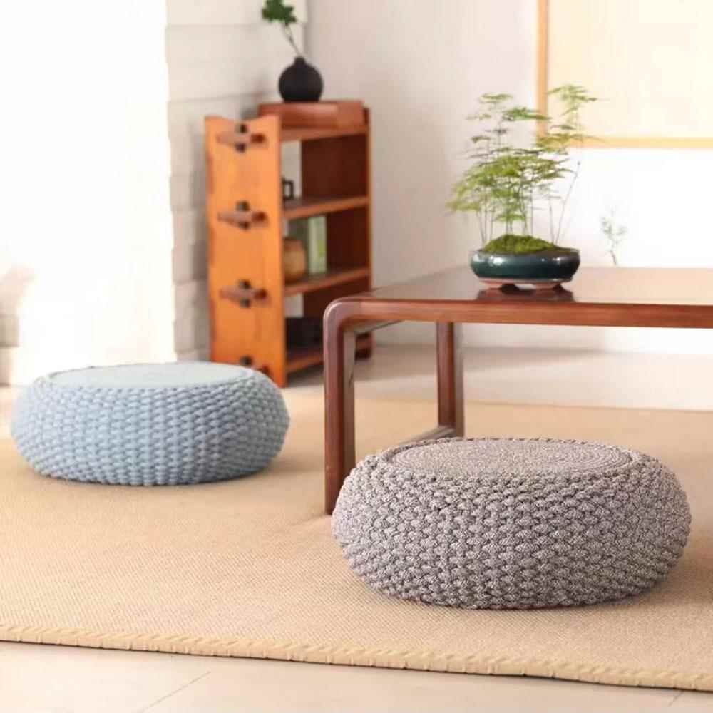 家用蒲团加厚打坐垫榻榻米垫子地板坐凳棉绳飘窗垫圆形懒人坐墩子