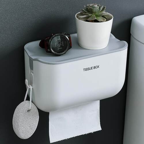 Modern and minimalist wall-mounted bathroom tissue holder, s