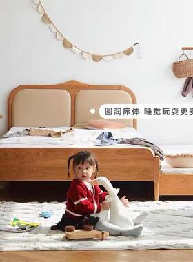 XCT樱桃木儿童床实木字母1.2米双层人抽床单榻榻米伸缩床拖拉字母