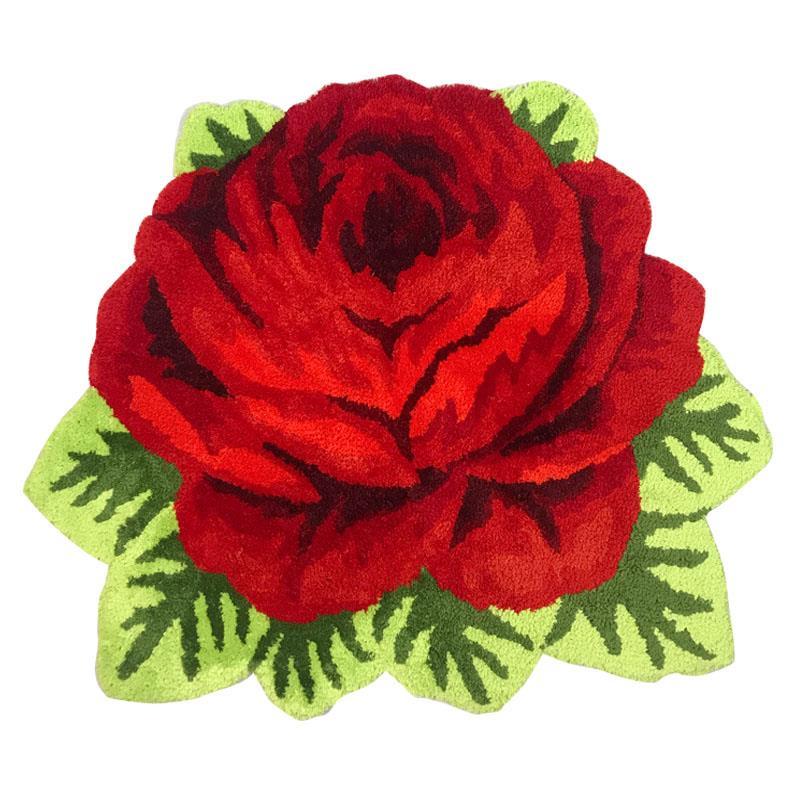 正品就送家用成品单朵玫瑰饰毯客装厅卧室床边防地滑满垫电脑坐椅