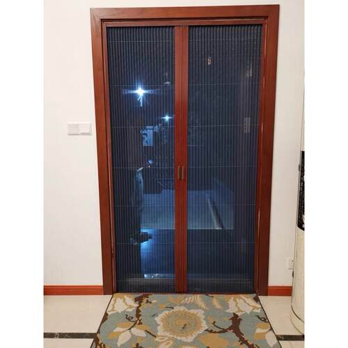 铝合金折叠纱门隐形防蚊门帘入户门大门铝推拉伸缩沙门纱窗免打孔