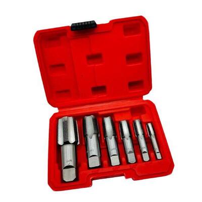 6x NPT Pipe Taps Steel Repair with Storage Box Portable