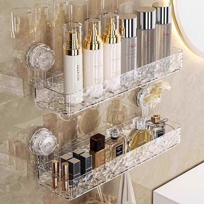 Water ripple suction cup shelf, wall-mounted drill-free bath