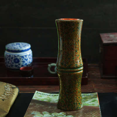 安泰桥 福州传统漆器 花瓶 摆件【绿竹瓶】