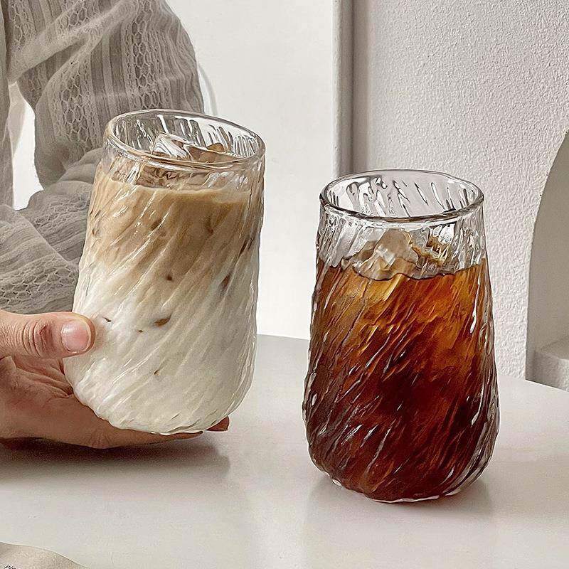 高硼硅玻璃咖啡杯 耐热简约家用单层杯 透明加厚牛奶饮料透明水杯