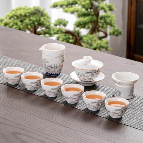 正品哥窑夫茶功杯具套装家用懒人动自铁胎泡茶壶盖碗茶精品办公室