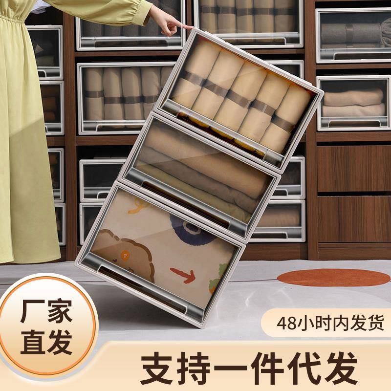 欧式抽屉屉式储盒物箱衣服化妆佐致(收品收纳收抽家用收纳柜桌纳