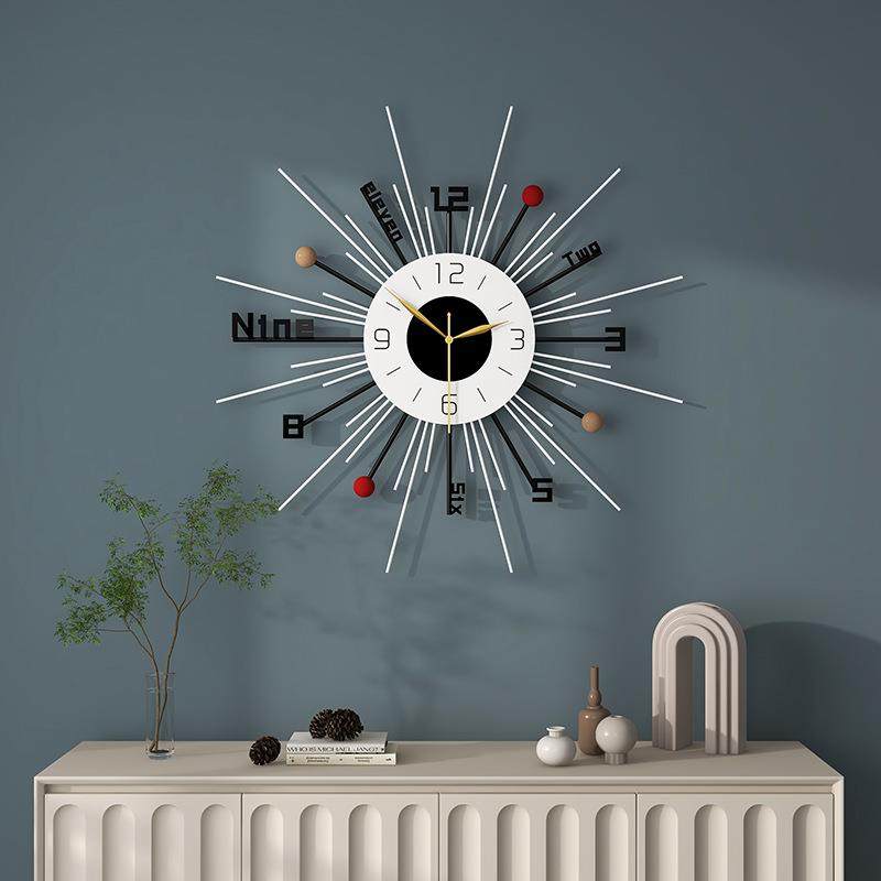 跨境现代简约挂钟钟表客厅家用高级感时尚餐厅玄关装饰挂墙时钟
