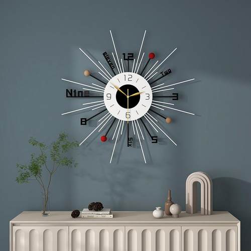 跨境现代简约挂钟钟表客厅家用高级感时尚餐厅玄关装饰挂墙时钟