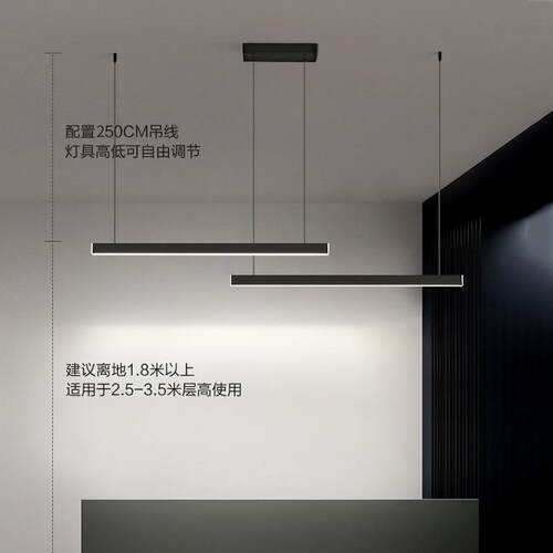 全铜餐厅吊灯现代简约设计感极简长条吧台中山灯具厂家直销2022年