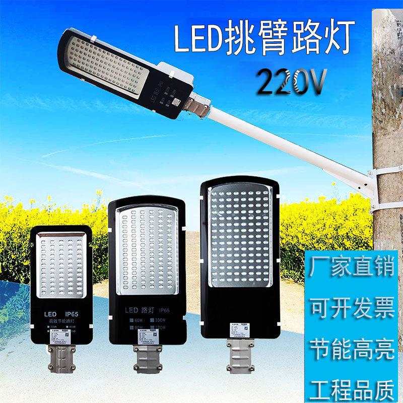 LED路灯头220v超亮金豆户外防水挑臂抱杆路灯新农村庭院道路社区