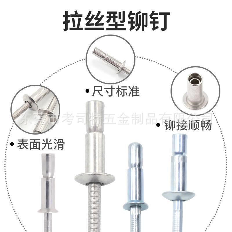 不锈钢拉丝铆钉内锁外锁拉钉口杯型拉铆钉圆头沉头不锈钢拉丝拉钉