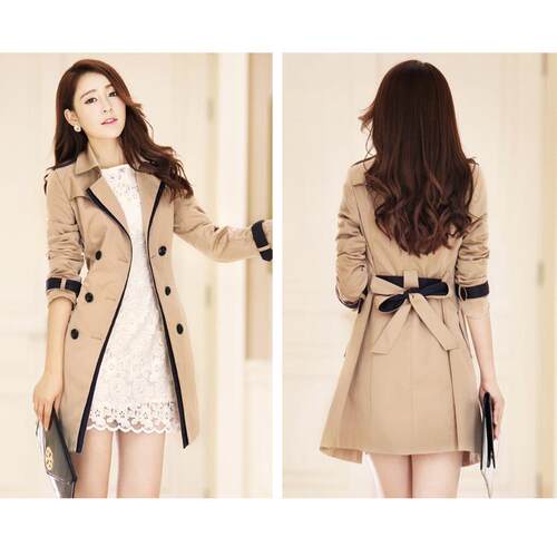 Women's coat, sub color double windbreaker, trendy
