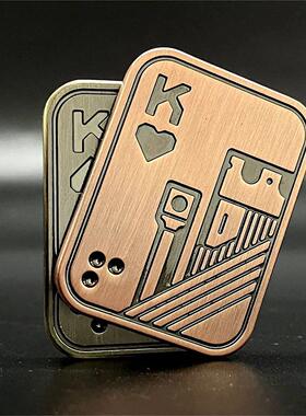 AA KK Metal Poker Push Card Toys Novelt Fidget Toys Spinning