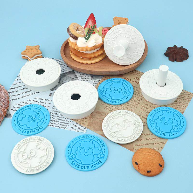 地球日保护地球仿真饼干模具爱护环境烘焙工具3d按压翻糖模具