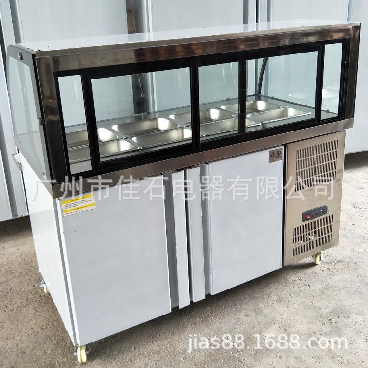 厂家供应 110V 抓码柜 披萨冷藏操作台 水果展示柜 沙拉冷藏柜
