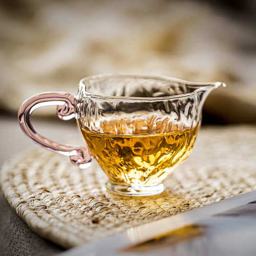 锤纹公道杯透明高硼硅玻璃分茶器简约茶海女迷你小容量匀茶杯