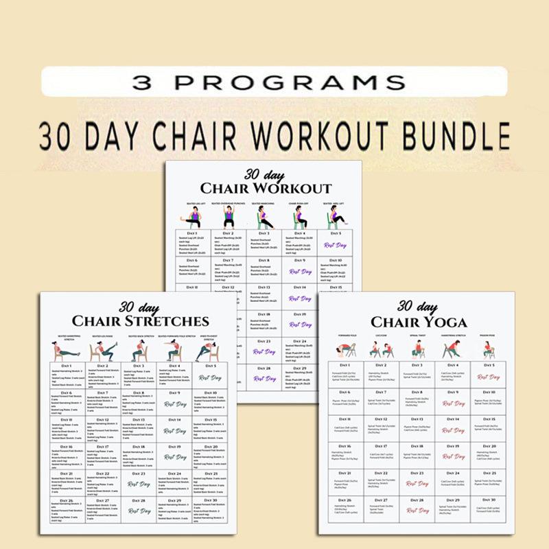 30天锻炼瑜伽海报锻炼指南计划表8*10英寸无框健身记录表