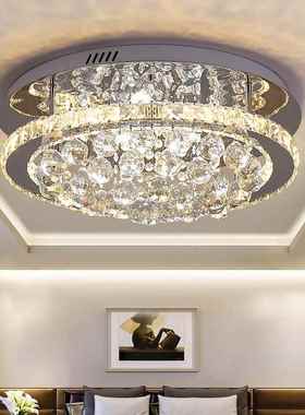 现代简约轻奢晶灯小水客室厅圆形52325吸顶灯ed浪漫l温馨主卧灯餐