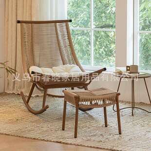 野人谷摇椅躺椅阳台家用客厅休闲懒人沙发藤编摇椅茶几组合家具