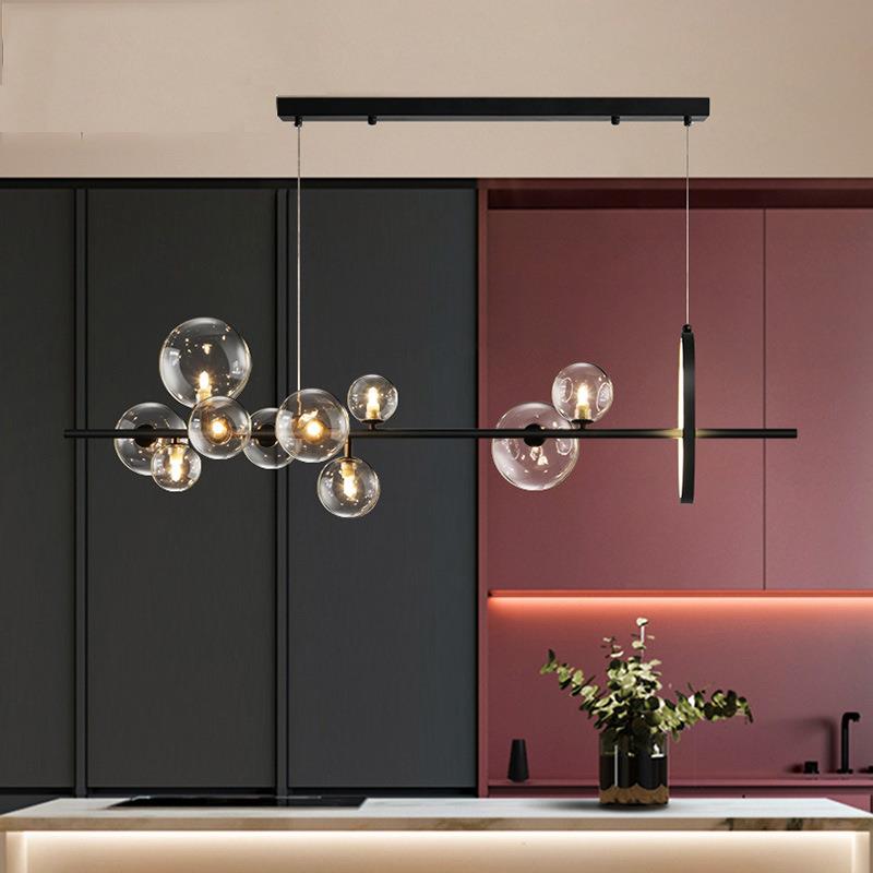 轻奢厅灯现简约工餐业风样板房装饰吊店铺吧台代A0095灯饭厅玻璃