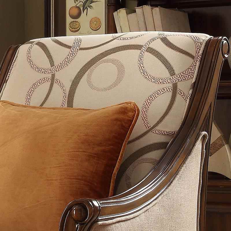 美式全客LDL实木沙发椅布艺休闲椅欧式卧室厅老椅单人沙虎发椅子