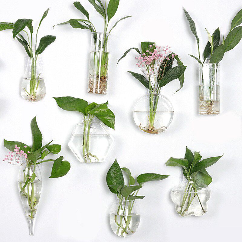 ins壁饰花瓶盆鱼缸挂式花器家居背景墙壁贴墙玄关装饰品圆形器皿