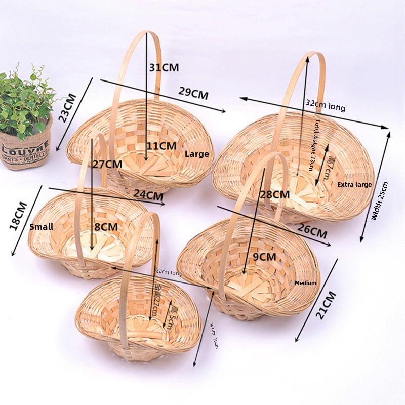 手提式编织篮竹条编织挎包篮子小竹篮礼品盒水果包装篮储存竹篮舞