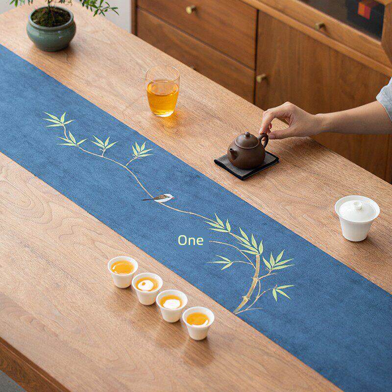 手绘茶席防水防滑新中国茶桌布茶席禅桌旗中国风干茶道配件
