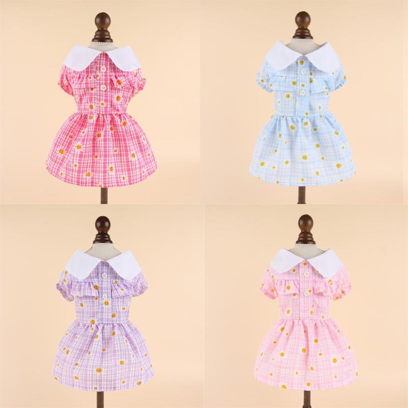 带领小碎花裙子宠物猫咪狗狗春夏薄款法斗柯基泰迪博美比熊衣服春