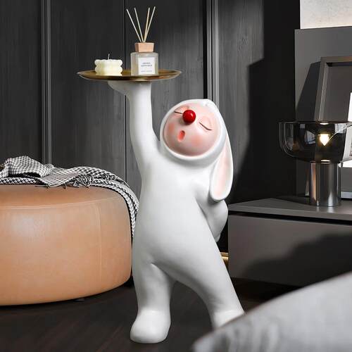 家红鼻BJA子兔迁大型落地摆件客厅沙发电视柜旁居饰装玄关创意乔