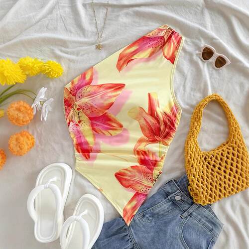 Shirt Womens Fashion Casual Floral Print Sleeveless Summer