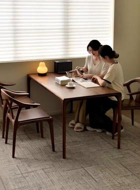 FNQ北美胡桃木木传世舌椅实卯设计餐桌椅会客办榫公室洽谈中鸭式