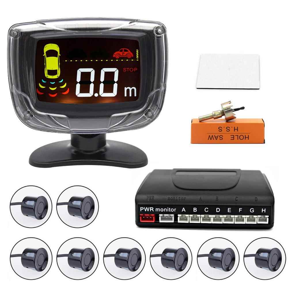 前后雷达8探头前雷达倒车后探头8探头液晶倒车雷达