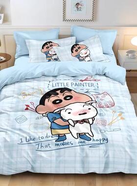 正品蜡笔小新纯通棉床单被n套四件套日本动漫1.5is动漫周边卡可爱