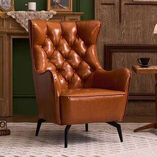 美式轻奢单人沙发椅客厅阳台休闲接待老虎椅高背拉扣复古懒人沙发