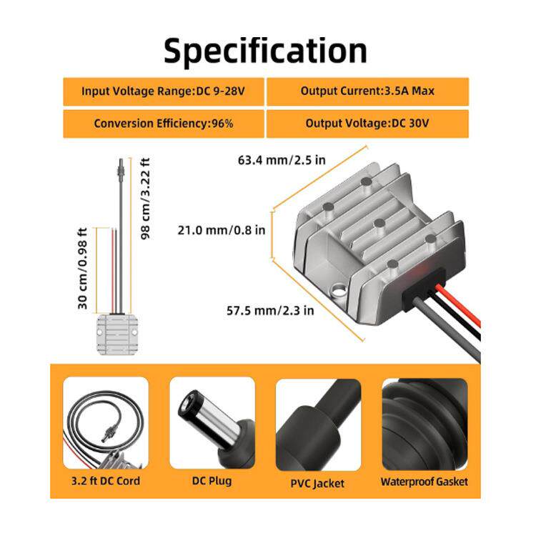 12V转30V3.5A电源转换器24V升30V升压器 电源线第二代路由器 直流