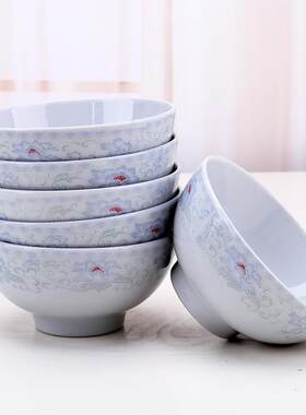 红杜鹃晶玉贝瓷4.5寸5寸5.5寸6寸家用吃饭米饭碗汤碗面碗高脚碗