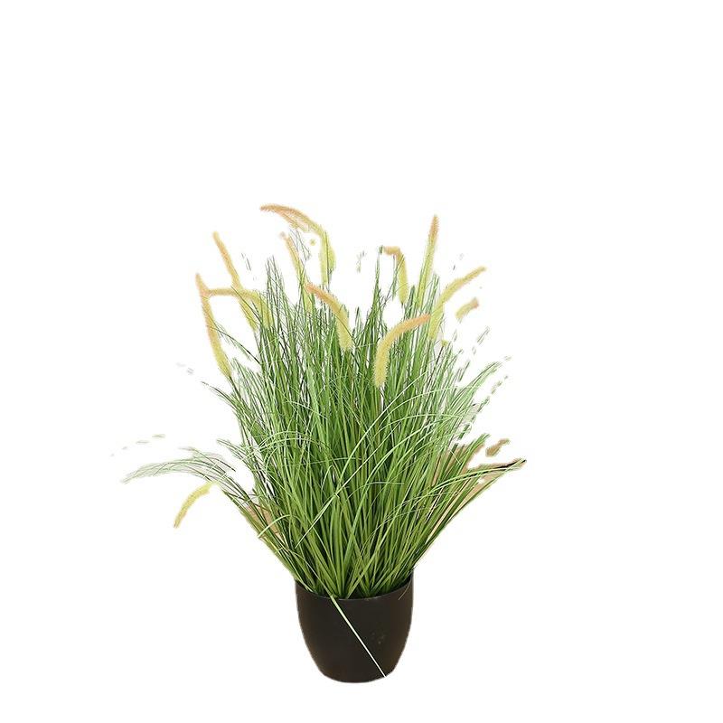 仿真植物狗尾草盆景阳台落地盆栽北欧餐厅门店装饰花仿真绿植盆栽