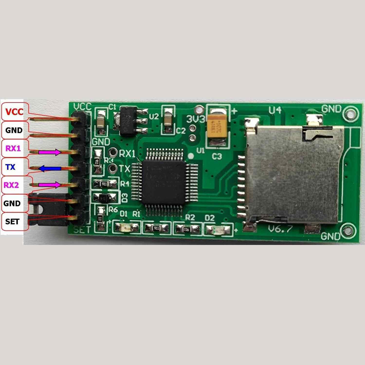 串口数据记录仪 TF SD 卡 串口 存储 模块 带时钟 单片机可读写