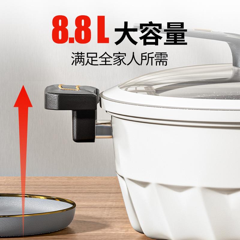 香滋味麦饭石微压蒸锅32CM大容量8升陶土微压锅带蒸蓖汤锅煮锅
