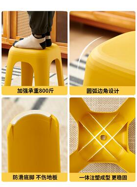 顺丰加塑简料凳子SF袋子90厚家叠用椅子可放方凳现代约餐桌高板凳