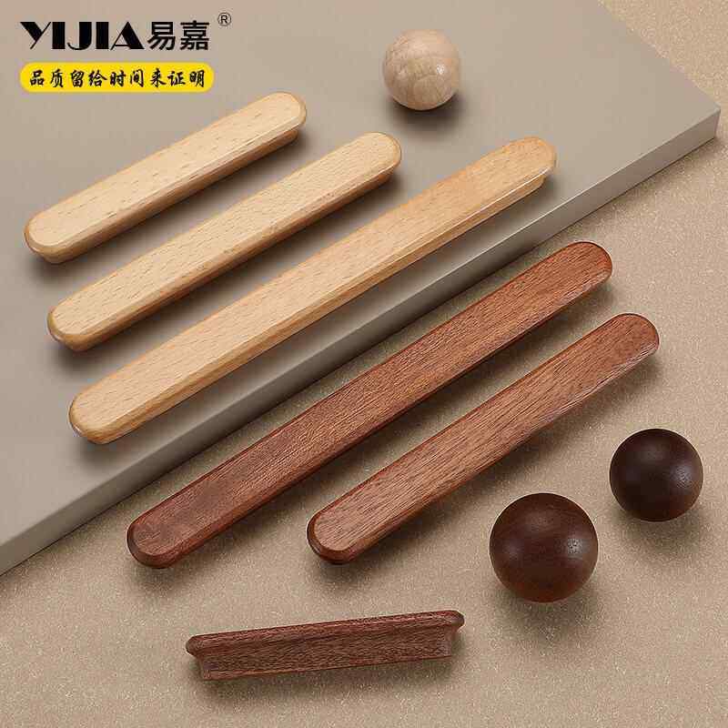 易嘉复古新中式柜门拉手高档中式田园木纹橱柜抽屉衣柜柜子把手