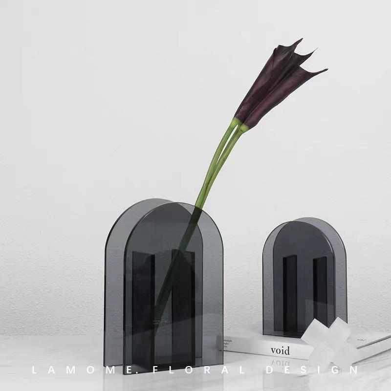 现代简约创意拱桥插花器电视柜玻璃花瓶玄关装饰家居桌面客厅摆件