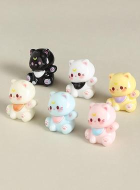 立体脂286可爱小猫咪手桌工装饰摆件露艺娜猫萌粒面车载小树摆件